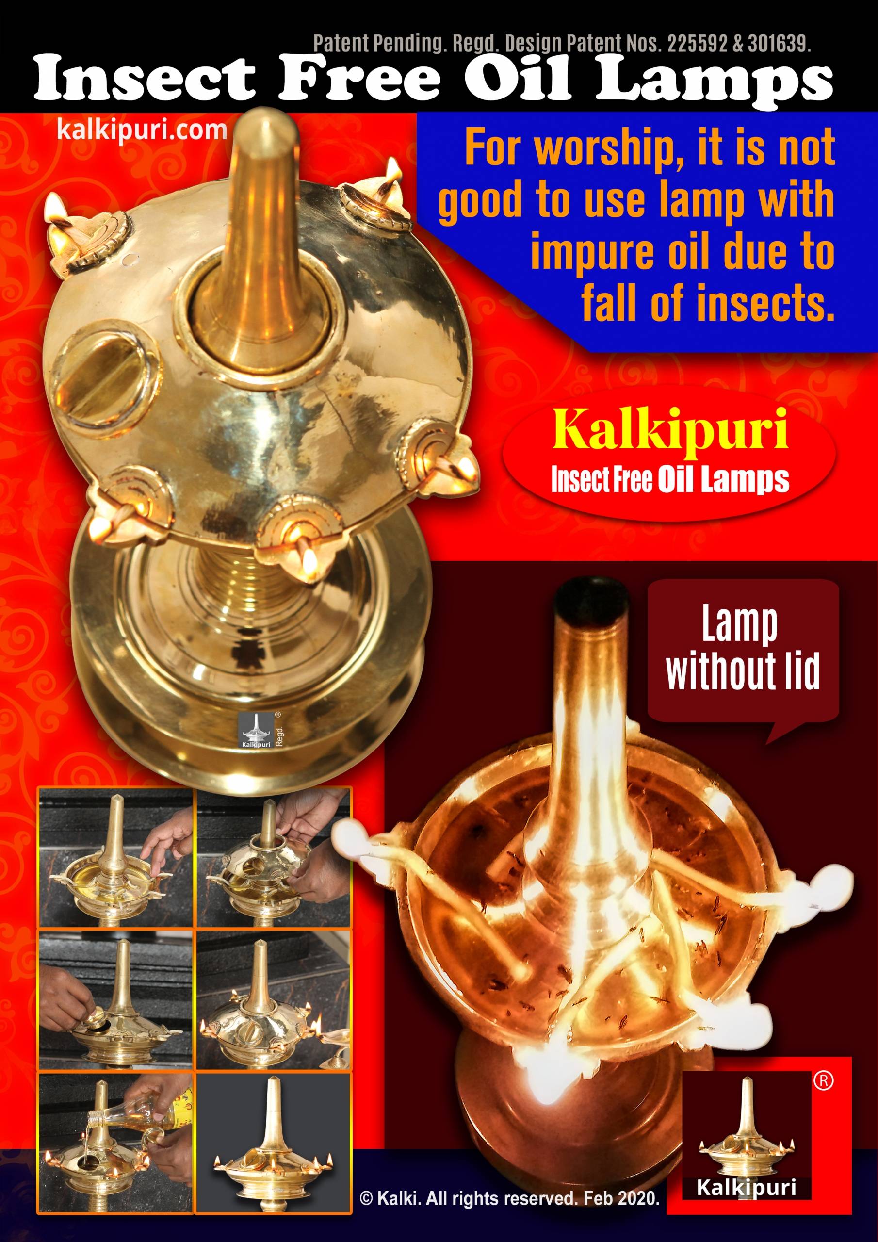 Kalkipuri Insect Free Oil Lamps and Oil Lamp without lid and insects - 1